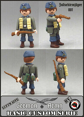 Custom Playmobil Custom WW2 CORONEL Ejército Aleman PISTOLA LUGER ARMA SOLDADO Mundial 