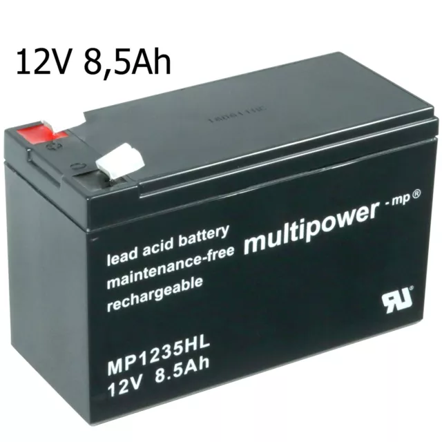 Multipower Batterie Rechargeable 12V 8,5 Ah MP1235HL Ups USV Comme 12 Volt 7A