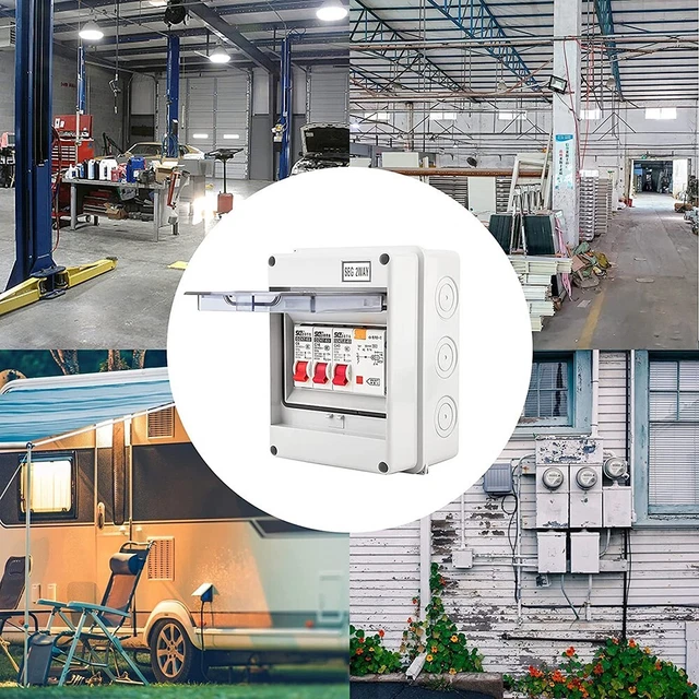 CARAVANS AND OUTBUILDINGS 2 Way Garage Fuse Board Circuit Breaker Box