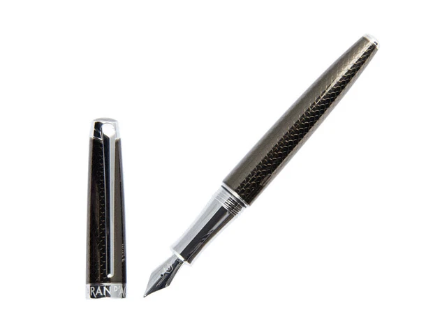 Stylo Plume Caran D'Ache Léman Laque Orange & Métal - Plume En Or Massif 18K - Occasion