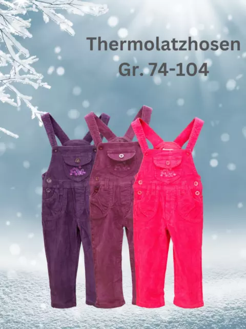 Kinder Thermohose,Flecce,Latzhose,Winterhose,Cordhose,3Farben,74,80,86,92,98,104