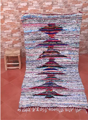 Tapis marocain New Recycled Moroccan boucherouite Rug Runner 184cm x 98 cm