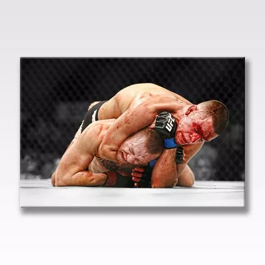Poster NATE DIAZ v Conor McGregor UFC 196 TELA arte da parete 30""x20"" TELA