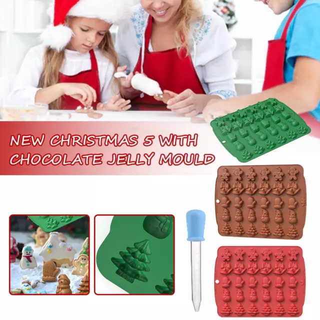 Stampo in silicone caramelle natalizie fondente cioccolato gelatina stampi per ghiaccio nuovi