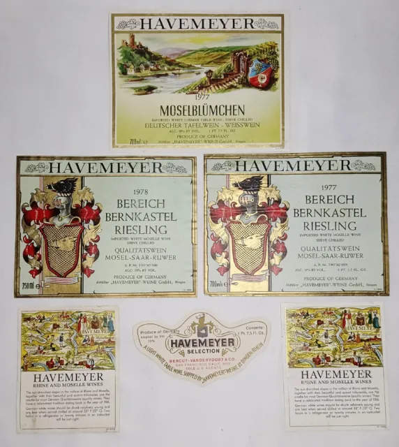 Havemeyer Wine Labels Vintage