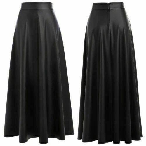 Jupe Mi-longue Coupe Évasée Noir Zara Femme