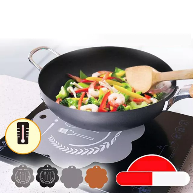 Induction Cooktop Mat Silicone Fiberglass Induction Hob Protector Mat Anti-S~m'