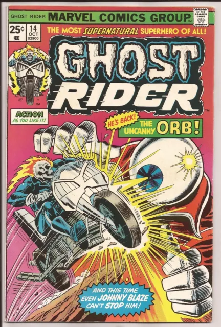 Marvel Comics Ghost Rider #14 FN/VF 7.0  Off-White Pages (1973 Series)