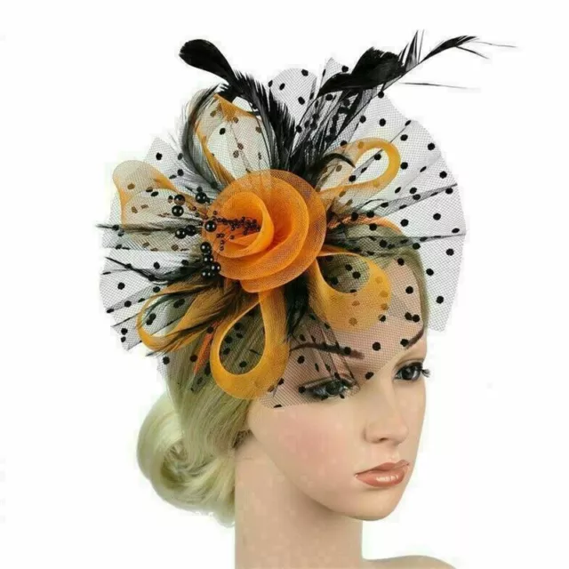 Hair Fascinator Wedding Royal Alice Headband Clip Ladies Feather Ascot Races UK