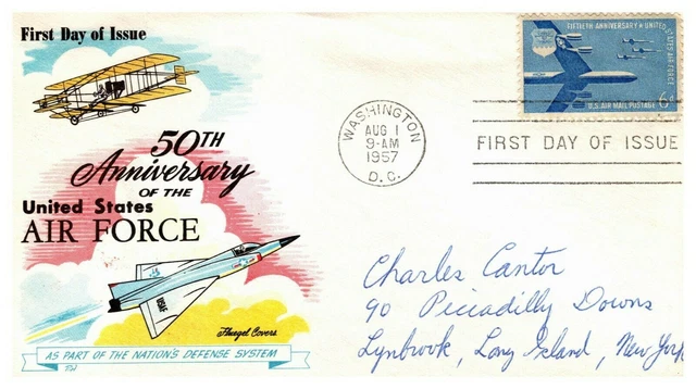 US FDC #C49 Flugel 1957 Washington DC USAF Air Force Anniversary 6cents ...
