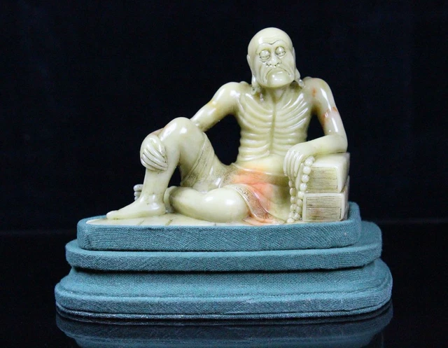 Chinese Exquisite Handmade Luohan carving Shoushan Stone Statue
