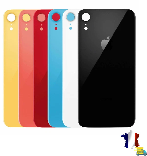 Vitre Arrière Pour IPhone X Avec Adhésif - Blanc, Trou Large, Remplacement Facile