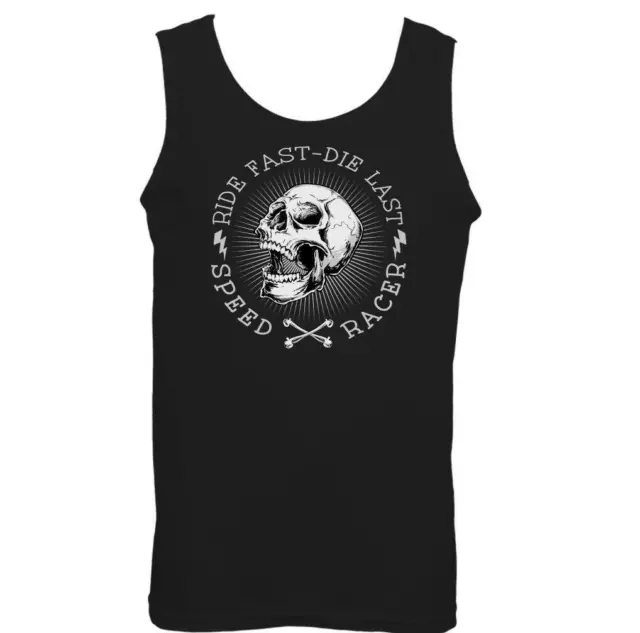 Die Last Mens Motorbike Skull Vest Biker Motorcycle Bike Chopper Cafe Racer