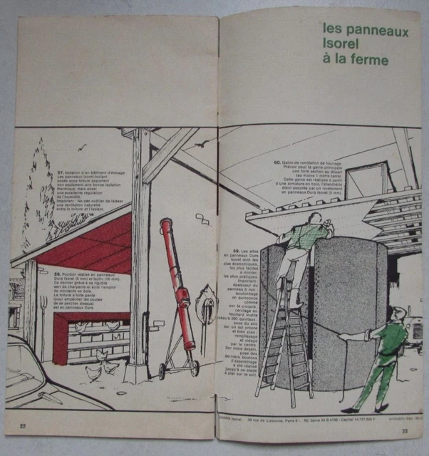 Ancien dépliant publicitaire 60 idées plans pour isoler, décorer Isorel 2