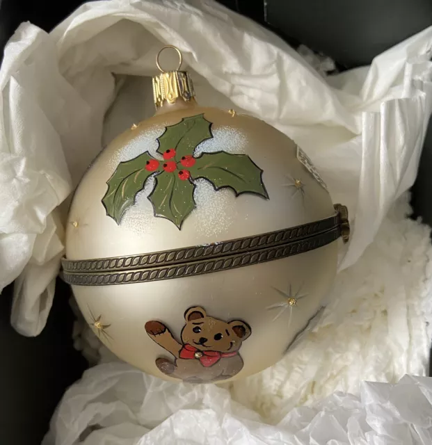 Komozja Mostowski Ornament - “Hinged Ball With Toys” 981635  Hand Blown Glass