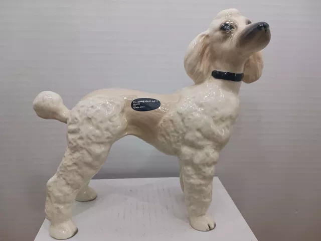 Vintage Cooper Craft White Ceramic Poodle Dog Figurine / Ornament