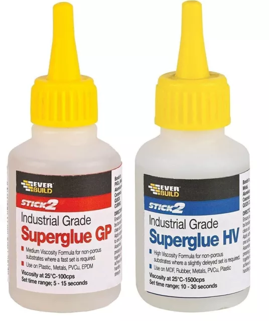 Everbuild 20G / 50G Industrial Grade High & Medium Viscosity Super Glue Adhesive