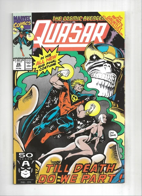 QUASAR #26   THANOS INFINITY GAUNTLET CROSSOVER, 9.2 NM-, 1991 Marvel