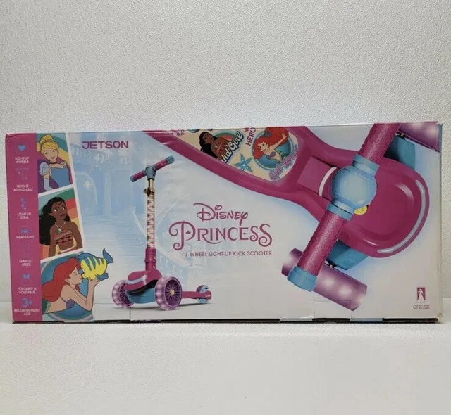 NEW JETSON DISNEY Princess 3 Wheel Light Up Kick Scooter Pink Ages