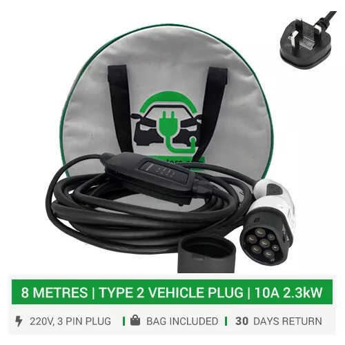 Mains / Home EV charger for LEVC Taxi TXe TX. EV Charging cable 10A 8 METRES