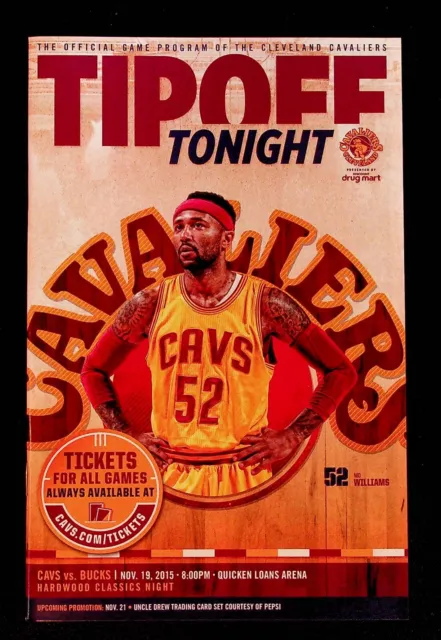 Cleveland Cavaliers Milwaukee Bucks NBA Game Program 2015 Championship Season