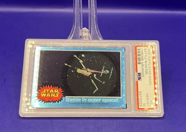 1999 TOPPS CHROME STAR WARS ARCHIVES #28 BATTLE IN OUTER SPACE PSA 10 **Pop 2** 3