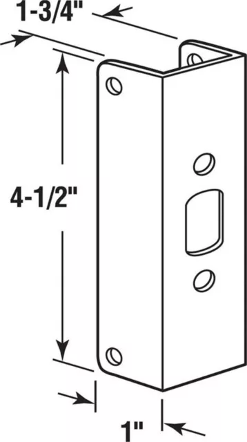 Prime-Line U 9567 Brass Door Edge Reinforcer 1-3/8 Thick x 4-1/2 H x 1 W in.