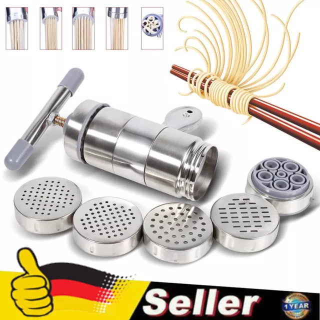 Nudelmaschine Edelstahl Pastamaschine Frische Spaghetti Pasta Lasagne Maker NEU