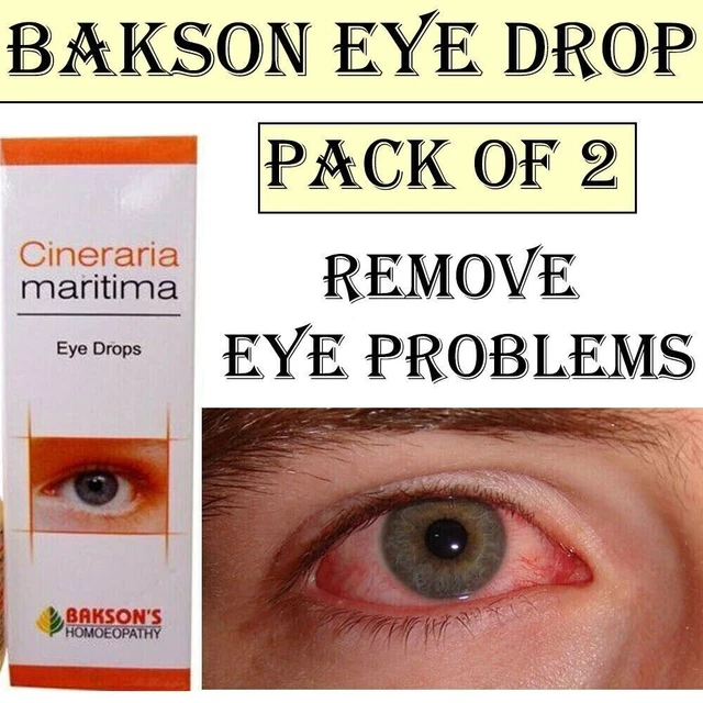 2 X Bakson Cinéraire Maritima Eye Goutte Soulagement Sec Aqueuse Yeux Irritation