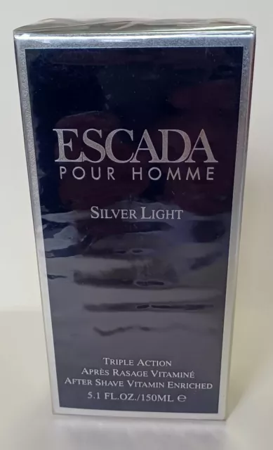 ESCADA PARA HOMBRE SILVER LIGHT 150ml AFTERSHAVE ENRIQUECIDO VITAMINA NUEVO/LÁMINA