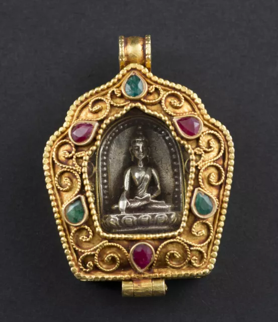 Amulett Buddhistisches Buddha Shakyamuni - Ghau - Dose Gebets- - Nepal 26508