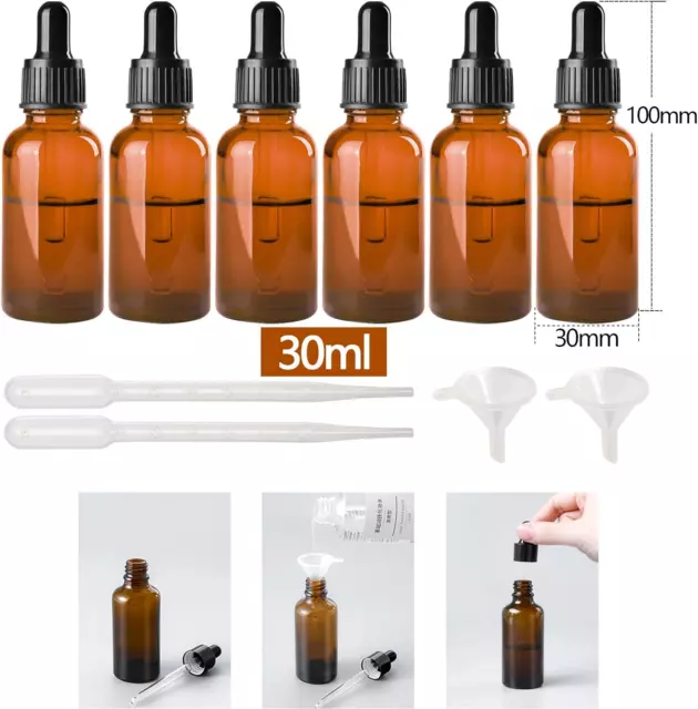 30Ml Pipettenflasche Braunglas Mit Glaspipette,12Stk Apothekerflasche Kleine Gla 2