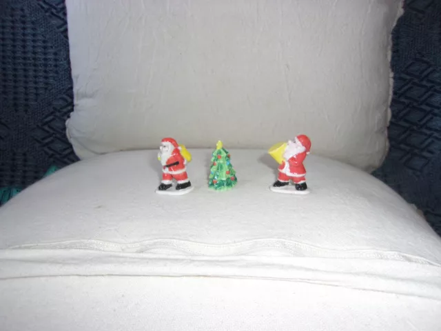 3 x Nostalgie Porzellan-Figur-Nikolaus+Baum-Kaufladen-Puppenhaus-Puppenstube