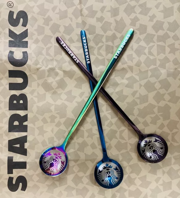 3PCS HOT Starbucks Coffee Mug Colorful Stainless steel304 Spoon Sakura Cup Gifts