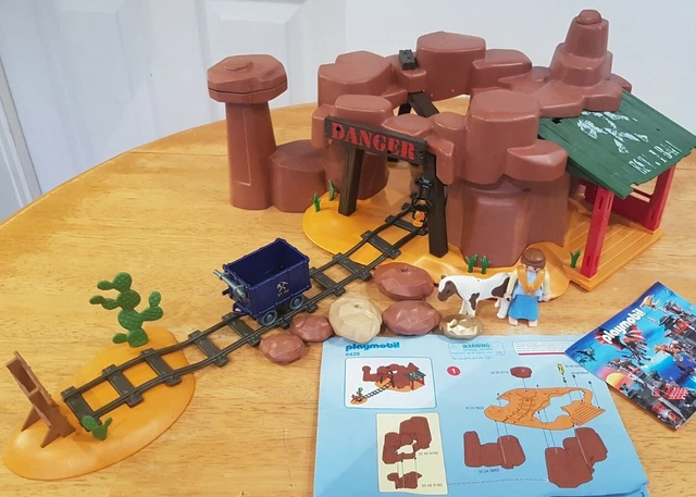 Playmobil Western Gold Mine 6428  rare set + extra horse and figure complete.