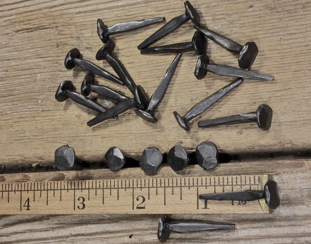 1" Rose Head 40 Nails Square Wrought Iron Vintage Rustic Decorative Historic 3