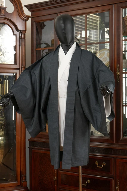 Dear Vanilla Japanese Silk Haori Jacket Men's Kimono Authentic Japan Vintage