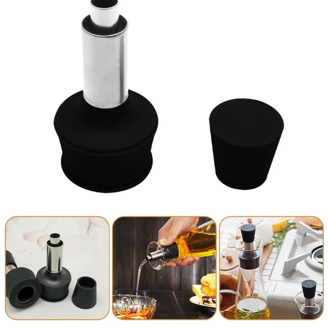 2 Piezas Botella Derrama Escape Rejuvenecido Acero Inoxidable Licor Silicona