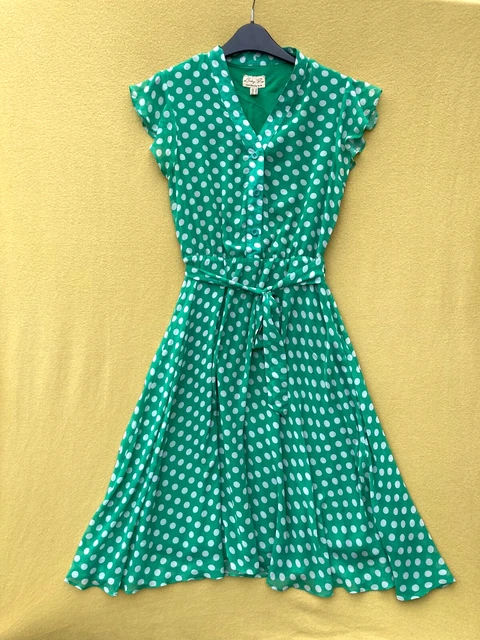 LINDY BOP SIZE 10 Kody Rockabilly Swing Day Tea Dress Green White Polka Dot  Spot 26.70 - PicClick UK