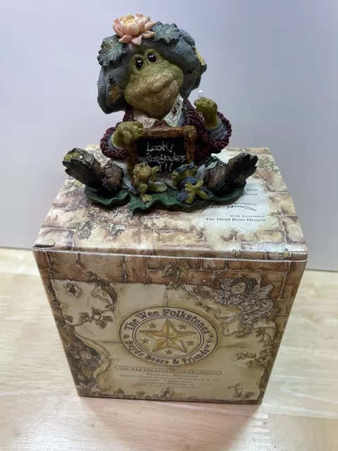 Boyds Wee Folkstone Ribbit & Co. Ms. Lillypond Lesson Number One In Box