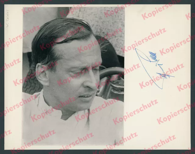 orig. Foto signiert Rennfahrer Wolfgang Seidel Autogramm Lotus 18 Solitude 1961