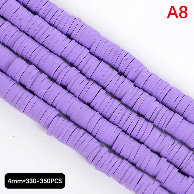 4/6MM Colour Flat Round Polymer Clay Beads Handmade Heishi Disk Loose Spa-wf