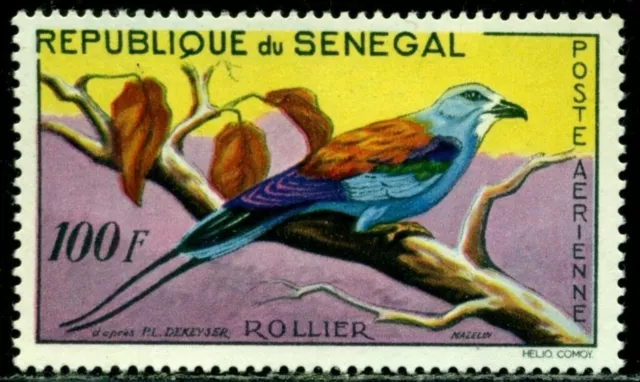 Senegal 1960 Birds,Oiseaux,Vogel,Ucelli,Aves,Abyssinian Roller,Mi.240,MNH