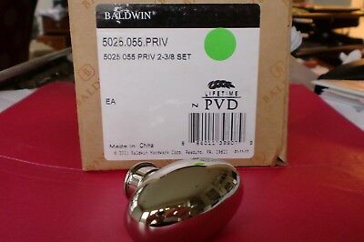 Baldwin 5025.055.PRIV Solid Brass Door Knob Lifetime Polished Nickel New
