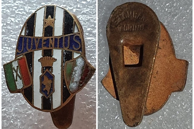 Badge / écusson Juventus Original Des Années 30 - Émaillé Avec Pied - Vintage - Occasion