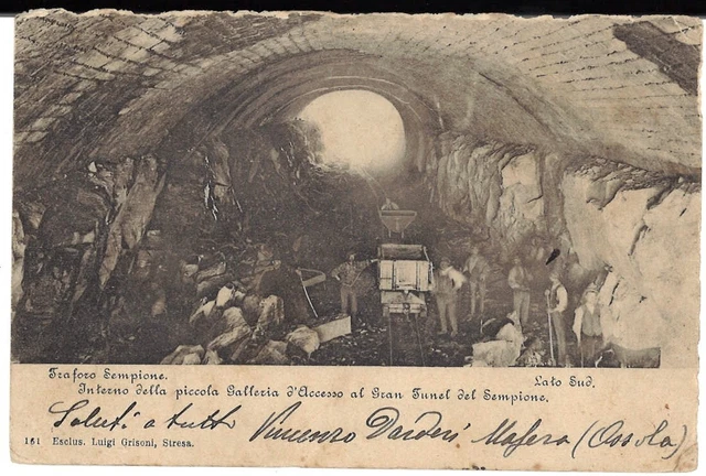TRAFORO SEMPIONE GALLERIA ACCESSO - viagiata 1903 TRASQUERA ISELLE VERBANIA