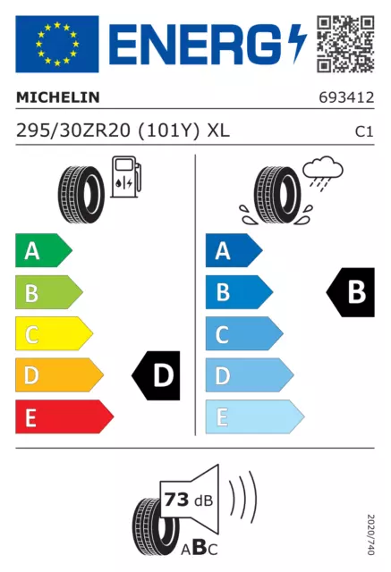 1x Sommerreifen MICHELIN PKW 295/30ZR20 101Y XL PILOT SPORT 4 S N0