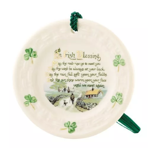 Belleek 2906 Irish Blessing Ornament, 3.3-Inch, White