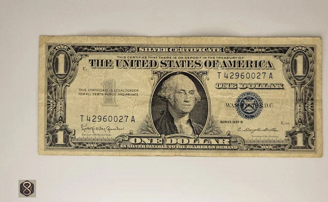 One Dollar Silver Certificate / Circulated Condition / One Note / $1 / Blue Seal