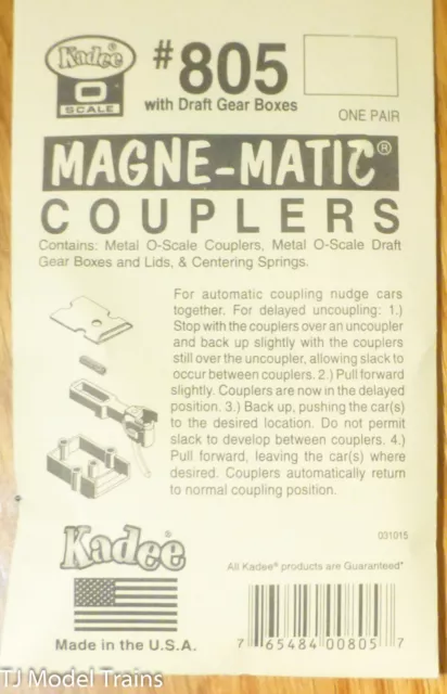 Kadee #805 (O Scale) All-Metal Magnetic Knuckle Couplers -- 1 Pair